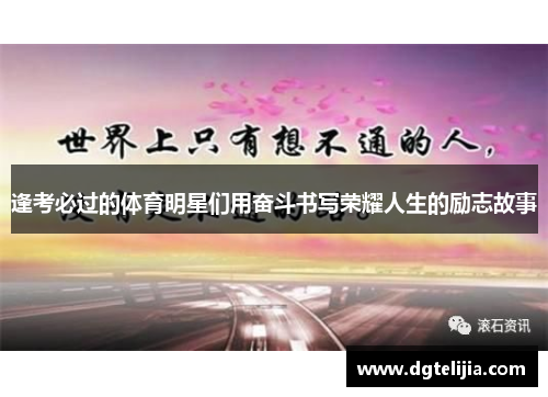 逢考必过的体育明星们用奋斗书写荣耀人生的励志故事